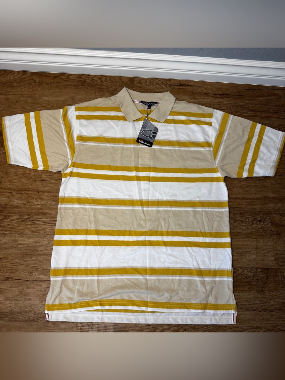 Polo Ralph Lauren inspired Mens L Classic Fit Striped Short Sleeve Polo Shirt